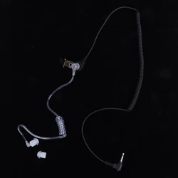 3.5mm Earphone Straight Listen Only Transparent Flexible Acoustic Tube Earp for Walkie-talkie