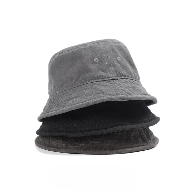 

Washed Solid-colour Fisherman's Cap for Men Japanese-style Versatile Hip-hop Streetwear Retro Bucket Hat