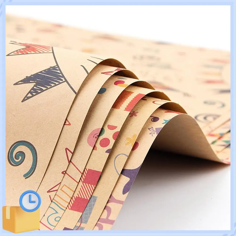 Popular 6 Pcs Wrapping Paper Sheets,Birthday Wrapping Paper Set Festival Gift Wrap Papers,Ribbon Present Gift Wrapping Paper