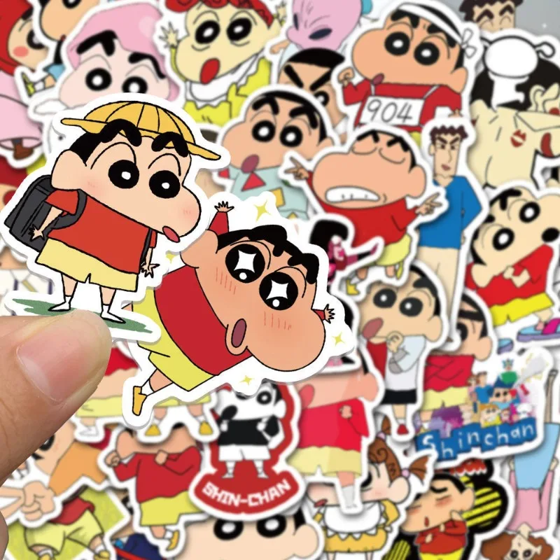 50PCS Crayon Shin-chan Cute Cartoon Notebook Mobile Phone Case Computer Water Cup Luggage Refrigerator Guitar Stickers Wholesale