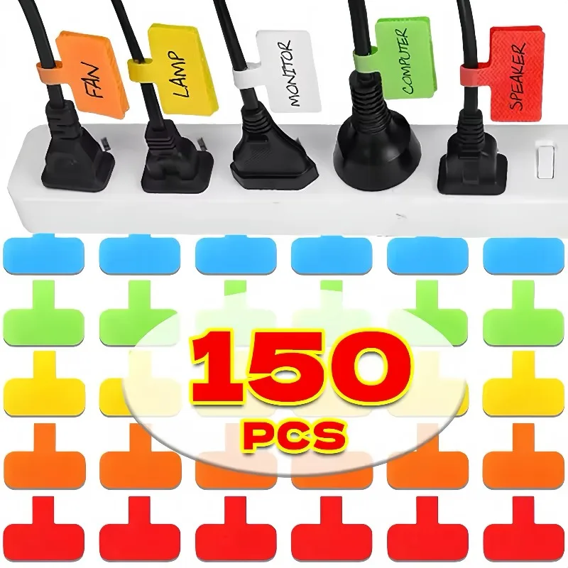Записываемые-этикетки-для-кабелей-маркеры-для-проводов-крючок-петля-органайзер-для-шнура-многоразовые-нейлоновые-кабельные-стяжки-ремешок-самоклеящийся-идентификационный-наконечник