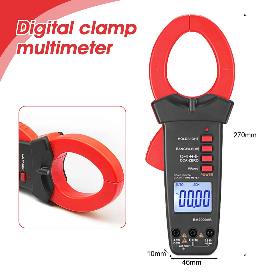 

BM2000VB Digital clamp multimeter AC/DC current voltage 2000A/V capacitor large current capacitance resistance diode Backlight