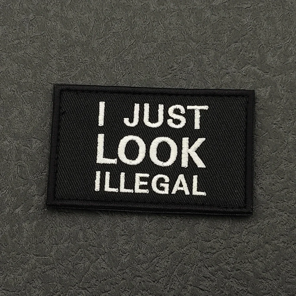 ILLEGAL Classic Statement Applique Embroidery Patch with Hook & Loop for Jacket Shoulder Fabric Accessories