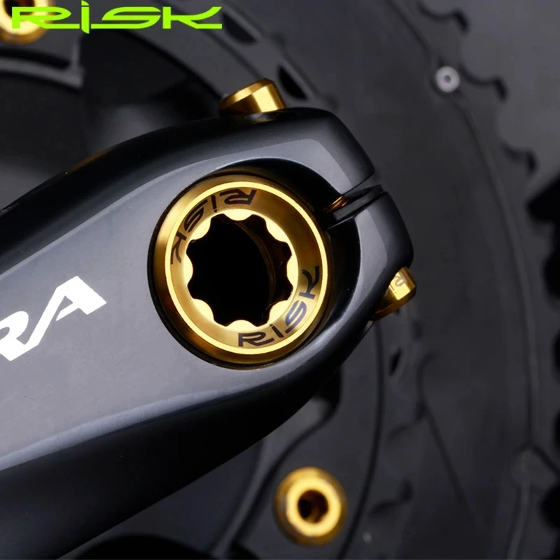 RISK MTB Road Bike Accessories M20mm Crank Cover Screw Center Shaft Locking Fixed One-piece Chainset Torx Titanium Alloy