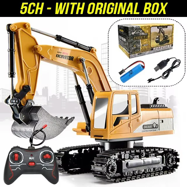 RC Graafmachine 2,4 Ghz 6 Kanaals 1:24 RC Techniek Auto Legering En Plastic Graafmachine Jongen Speelgoed 6CH En 5CH RTR Voor Kid Kerstcadeau - afbeelding 1