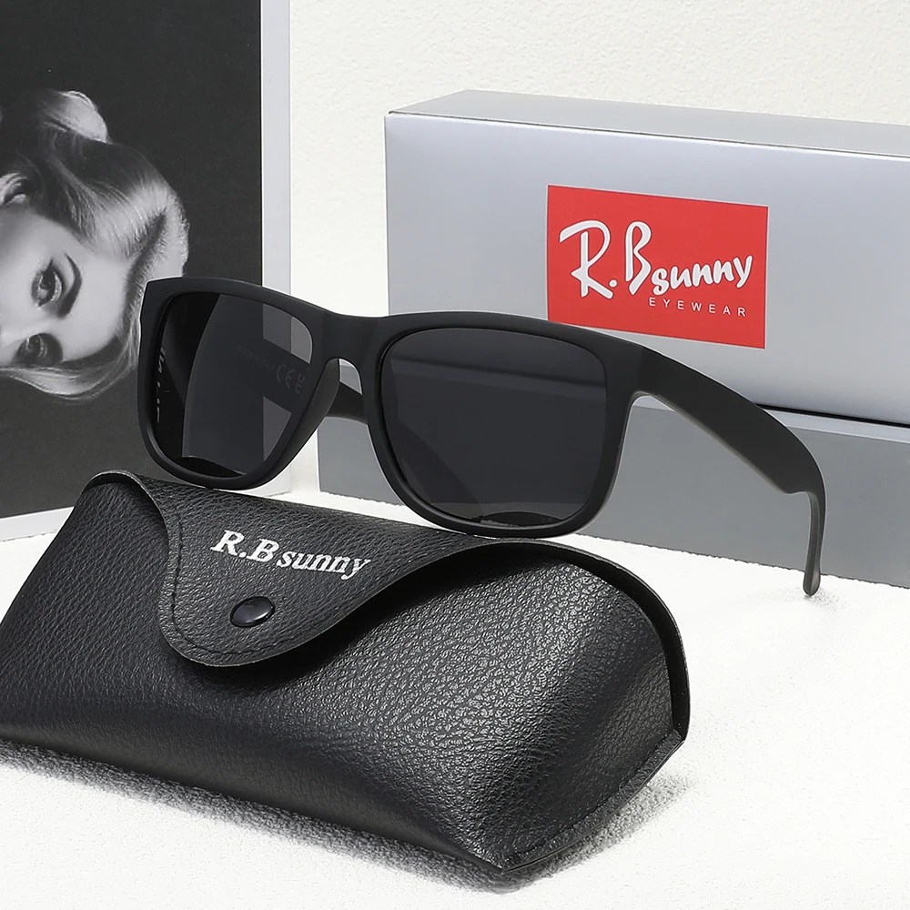 RBsunny gafas de sol clásicas de moda para hombre, montura Rectangular para conducir, gafas de moda polarizadas UV400 para viajes al aire libre para mujer