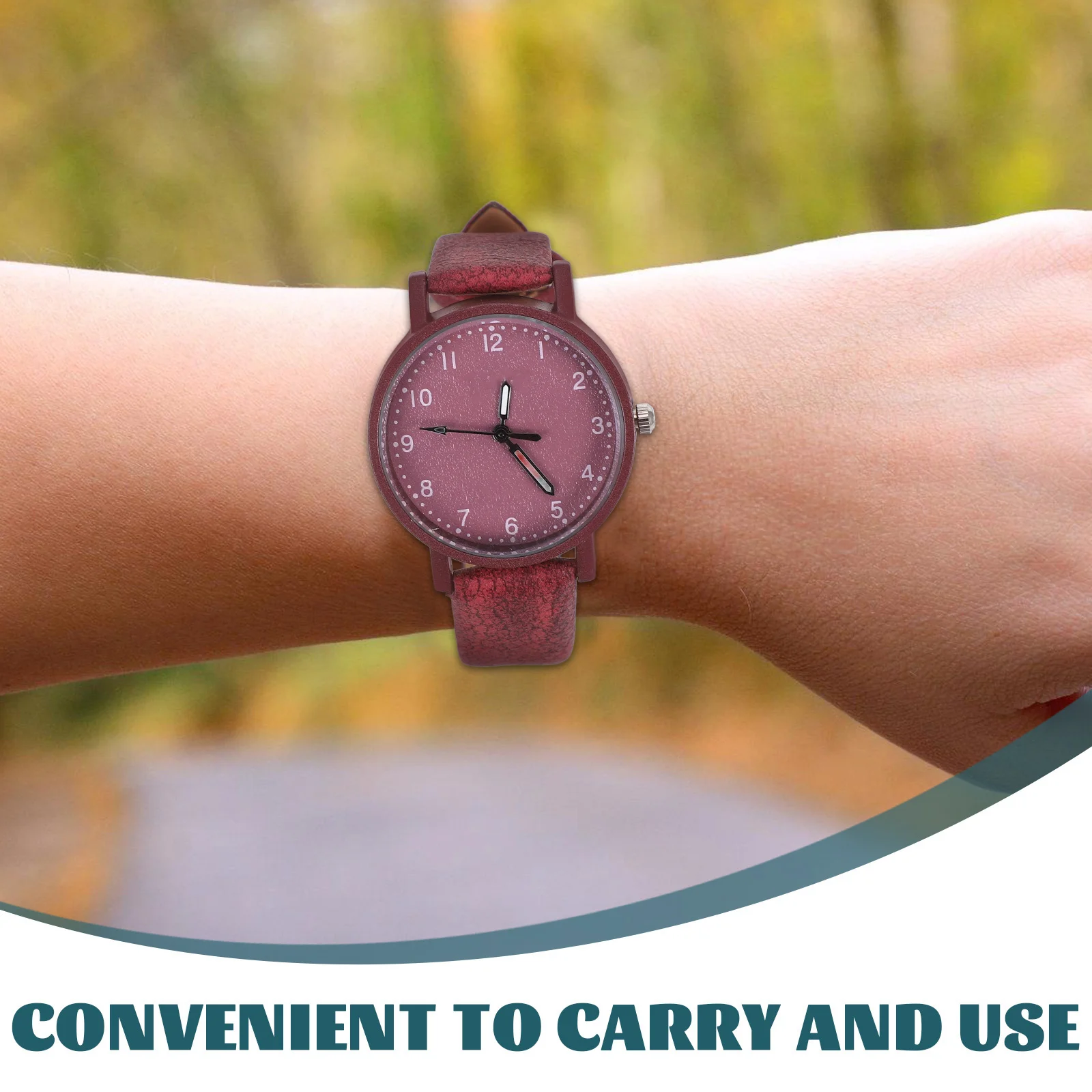 ساعة كوارتز قطعة واحدة للطلاب، تصميم عصري وخفيف الوزن، يدوم طويلاً، مناسبة للاستخدام اليومي، اختيار هدية رائع باللون الأحمر #3