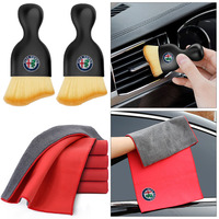 Car Interior Cleaning Soft Brush Microfiber Towel Clean Tools For Alfa Romeo 147 159 156 Giulietta Giulia Mito Spider Alpha