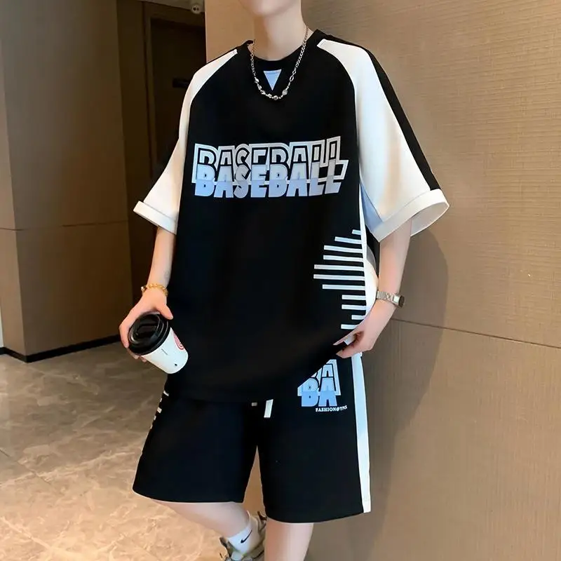 

Summer New Faion Loose ort Sve T-irt orts Set for Teenage Boys Casual Sportswear Long Sve Winter Collection