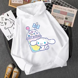 Cinnamoroll Thin Hoodie for Children Cute Sanrio Cartoon Clothing Girls White Clothes Sweatshirt Fashion Long Sleeve Kids Gift