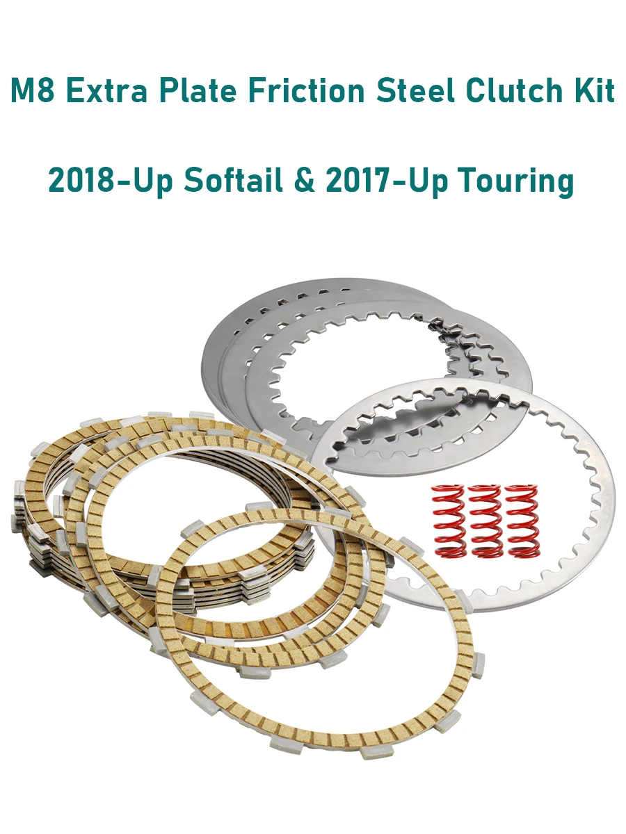 M8 extra platenwrijvingsstalen koppelingsset voor Harley 2018-Up Softail en 2017-Up Touring - afbeelding 2