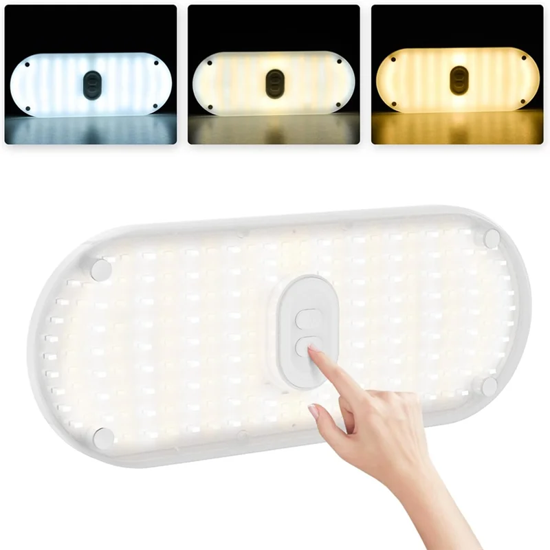 أضواء RV الداخلية 1200LM، 3 ألوان 12 فولت فولت مصباح ليد، السوبر مشرق 204 المصابيح قبة تركيب المصابيح لمقطورة سيارة RV