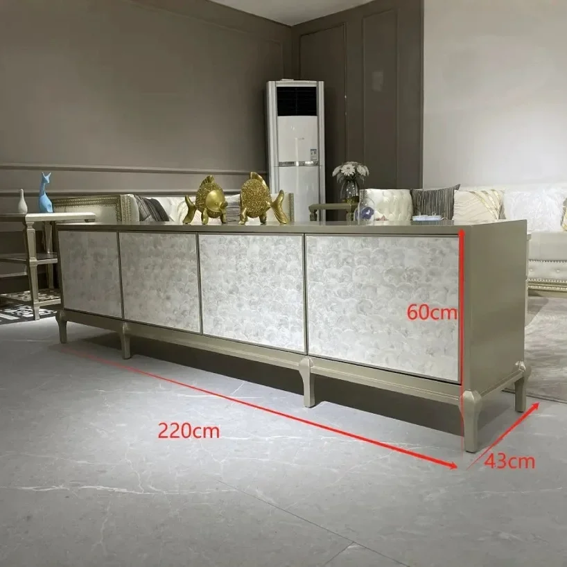 American light luxury shell TV cabinet fashionable simple storage TV cabinet