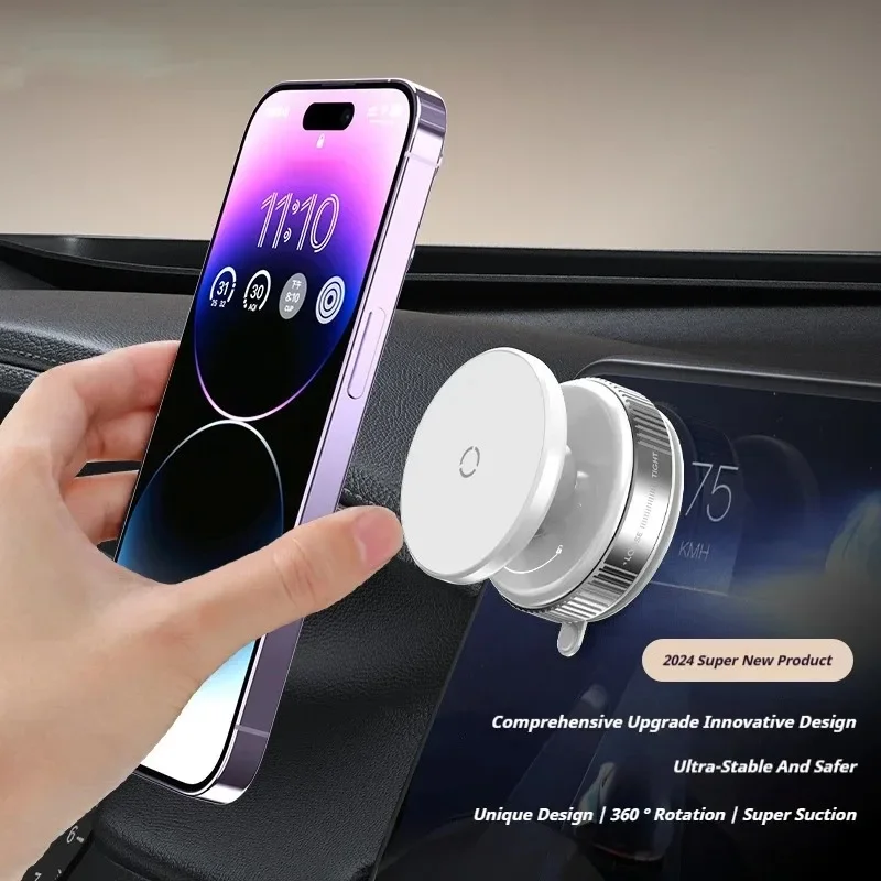 Magnetic Car Mount Mobile Phone Holder Vacuum Adsorption 360° Rotation Super Strong Suction Bracket for Universal Phone Holder