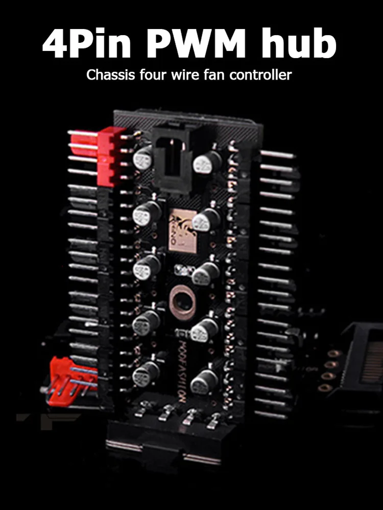 マザーボード1～10 4ピンPWMクーラーファンハブスプリッター拡張12V SATA電源/大型4Dポート供給PCスピードコントローラーアダプター