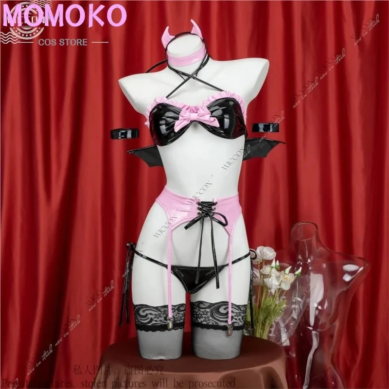 

Succubus сексуальный лакированный кожаный костюм маленького дьявола бикини наряд для свиданий персонаж косплей аниме женщина взрослый комплект для вечеринки на Хэллоуин