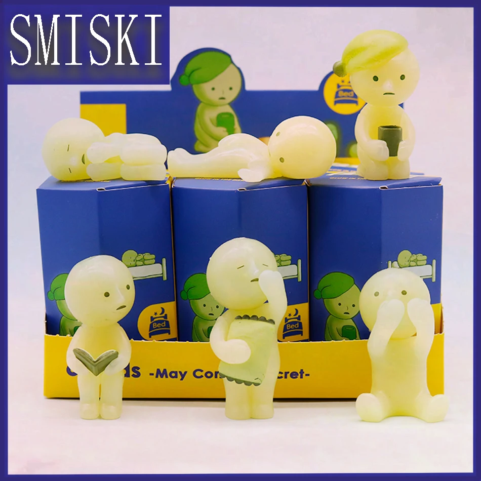 

Cute Anime Figure Smiski Blind Box Bedroom Series Surpris Noctilucent Toys Model Collect Doll Decoration Kid Christmas Gifts by