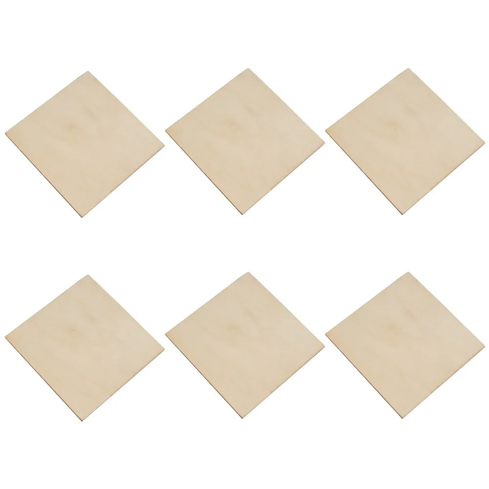 

6pcs Wood Sheets Unfinished Natural Craft Board Blank Slices for Painting Decoration DIY Craft Wood Board Project