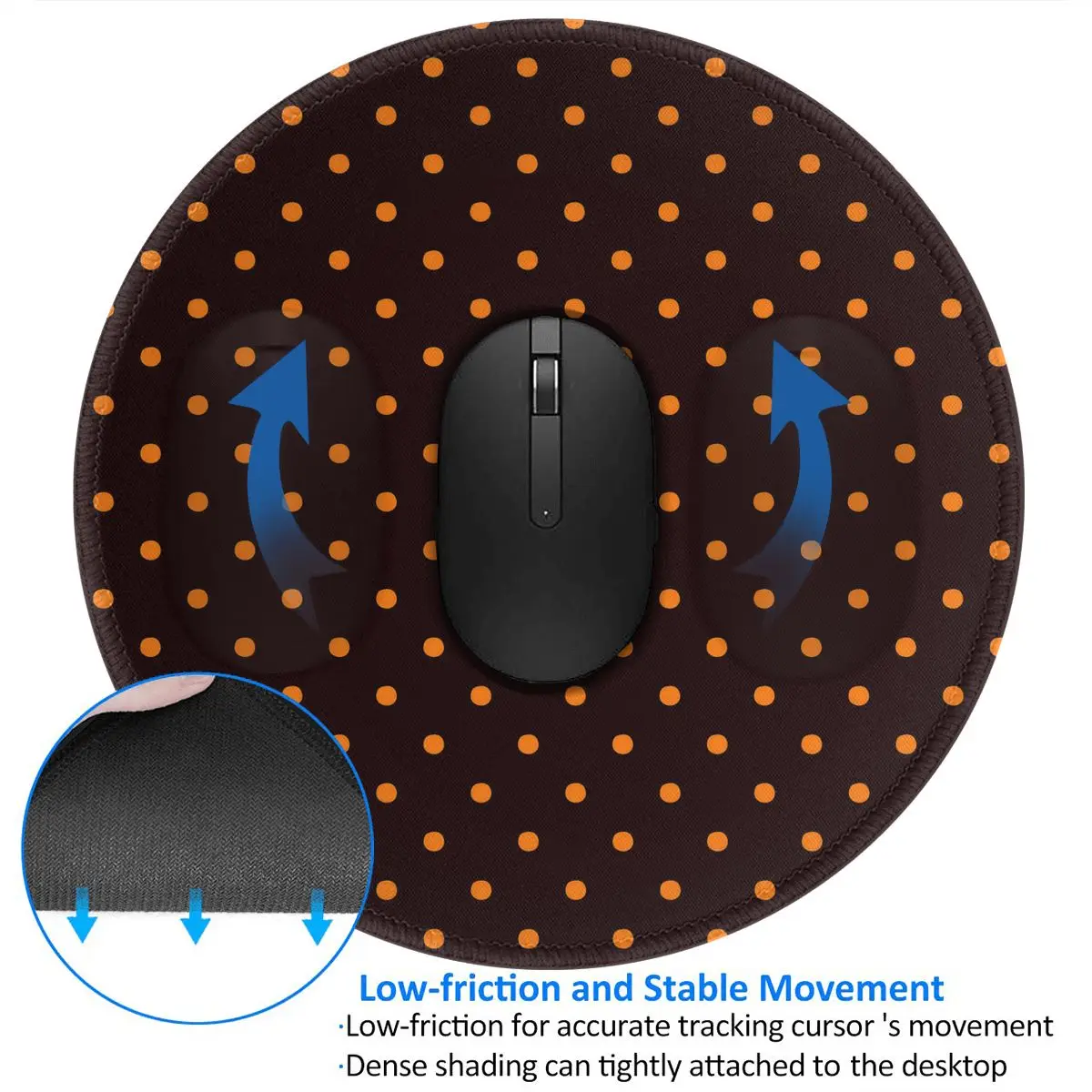Gamer Mouse Pad Polka Dots Print Comfort Mousepad Desk Accessories Orange and Black Funny Mouse Mats For PC Laptop Computer image 3