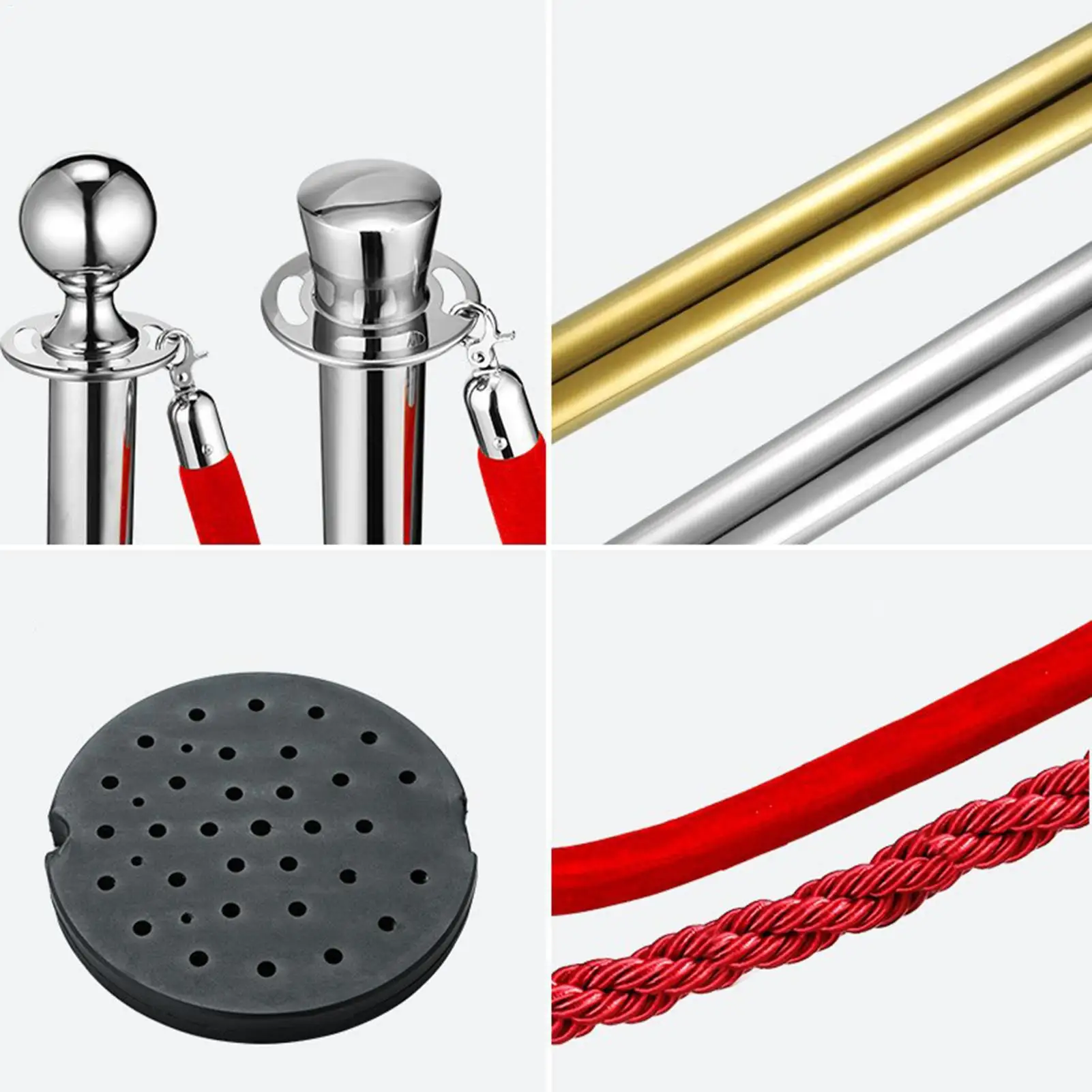 

Crowd Control Rope 4.9ft Twisted Street Safety Supplies Wedding Barrier Rope For Security Personnel Retail Stores Hotel