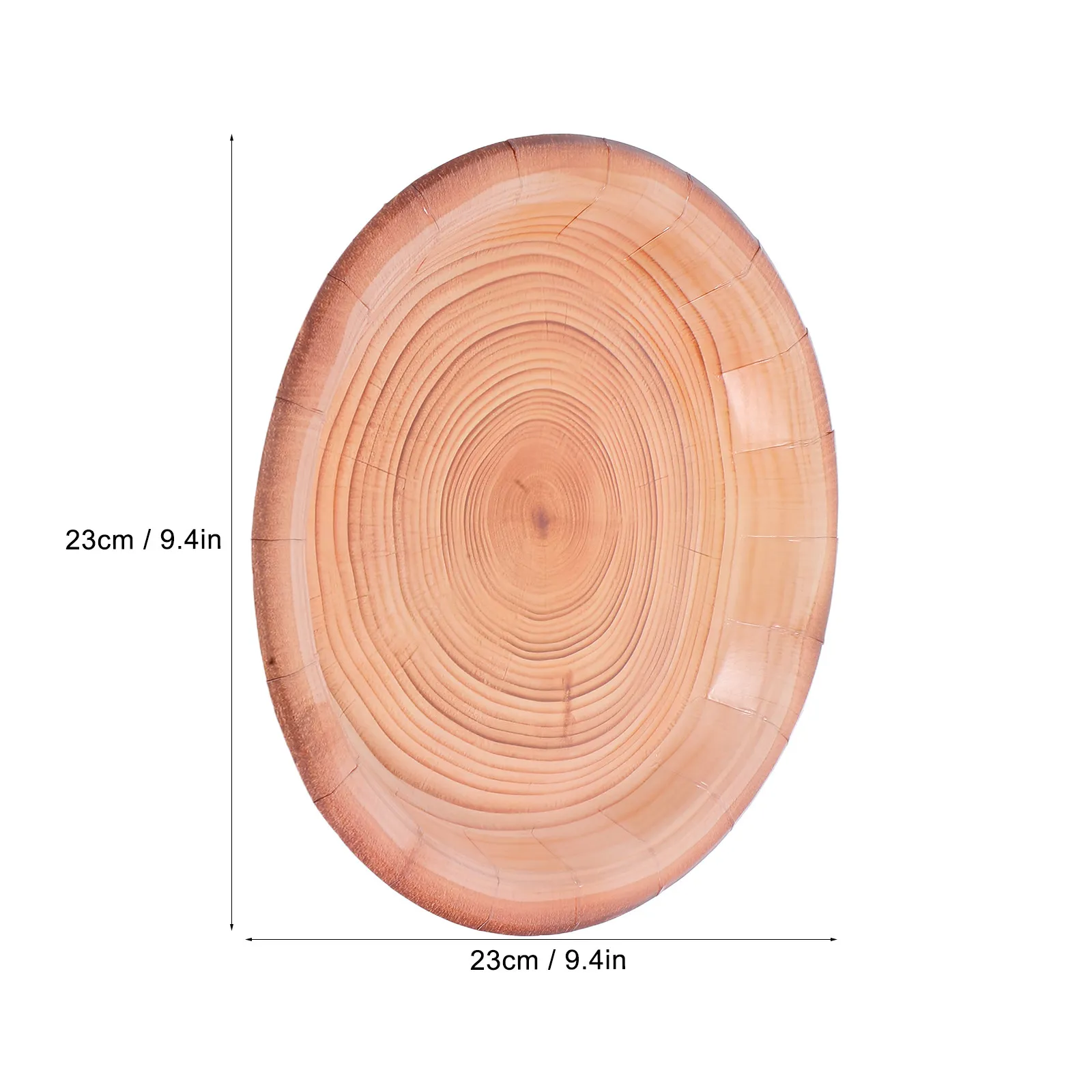 16 pcs Paper Plates Disposable Party Birthday Tableware Halloween Christmas New Year Rustic Simulated Wood Grain Style Heavy