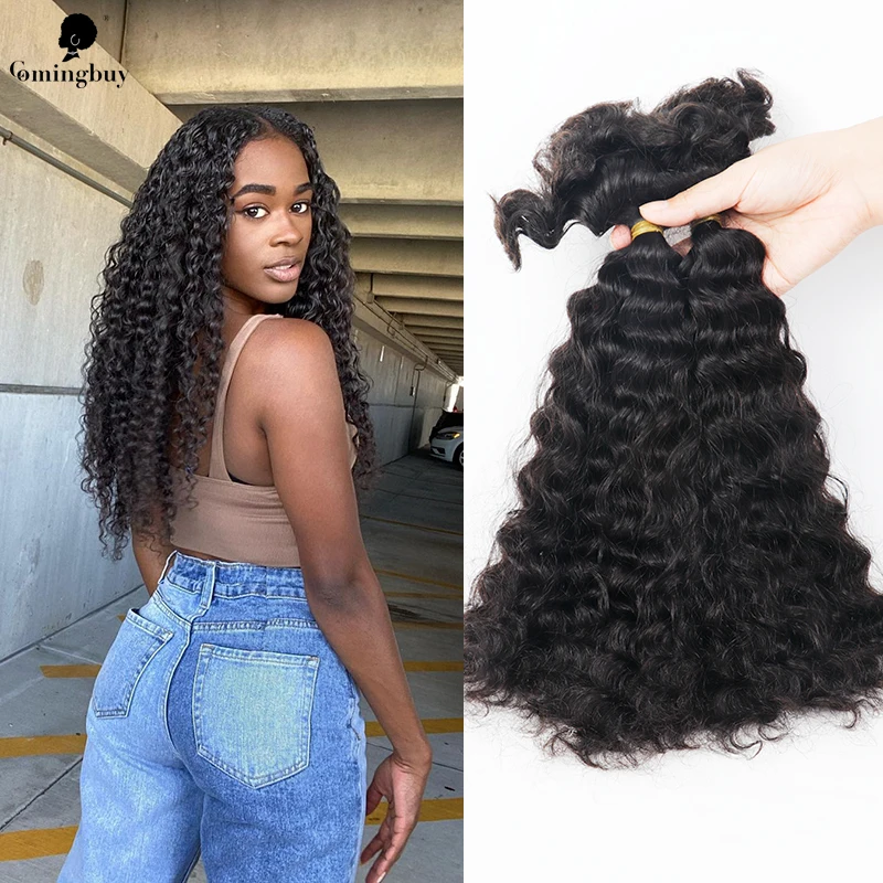 

Nartural Braiding Hair Bulk Lock Hair Extensions Brazilian Natural Curly Remy Human Hair Braiding Hair Bulk For Black Women