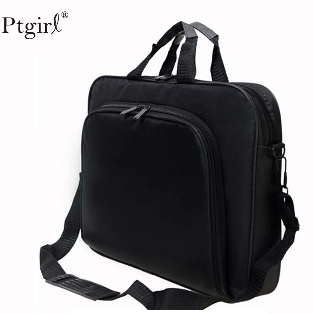 2024 Fashion Business Portable Unisex Nylon Computer Handbags Zipper Shoulder Laptop Simple Bags Briefcase Black bolso hombre