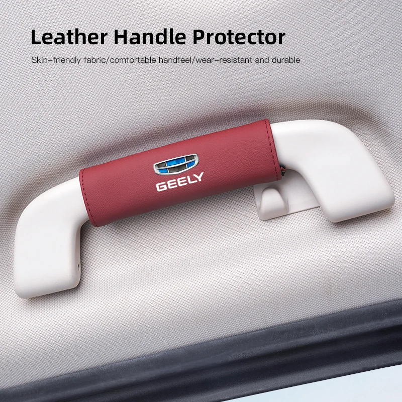 1pc Imitation Deer Skin Car Roof Armrest Pull Door Handle Protection Cover For Geely Coolray Geometry C GX3 Emgrand EC7 LC Panda