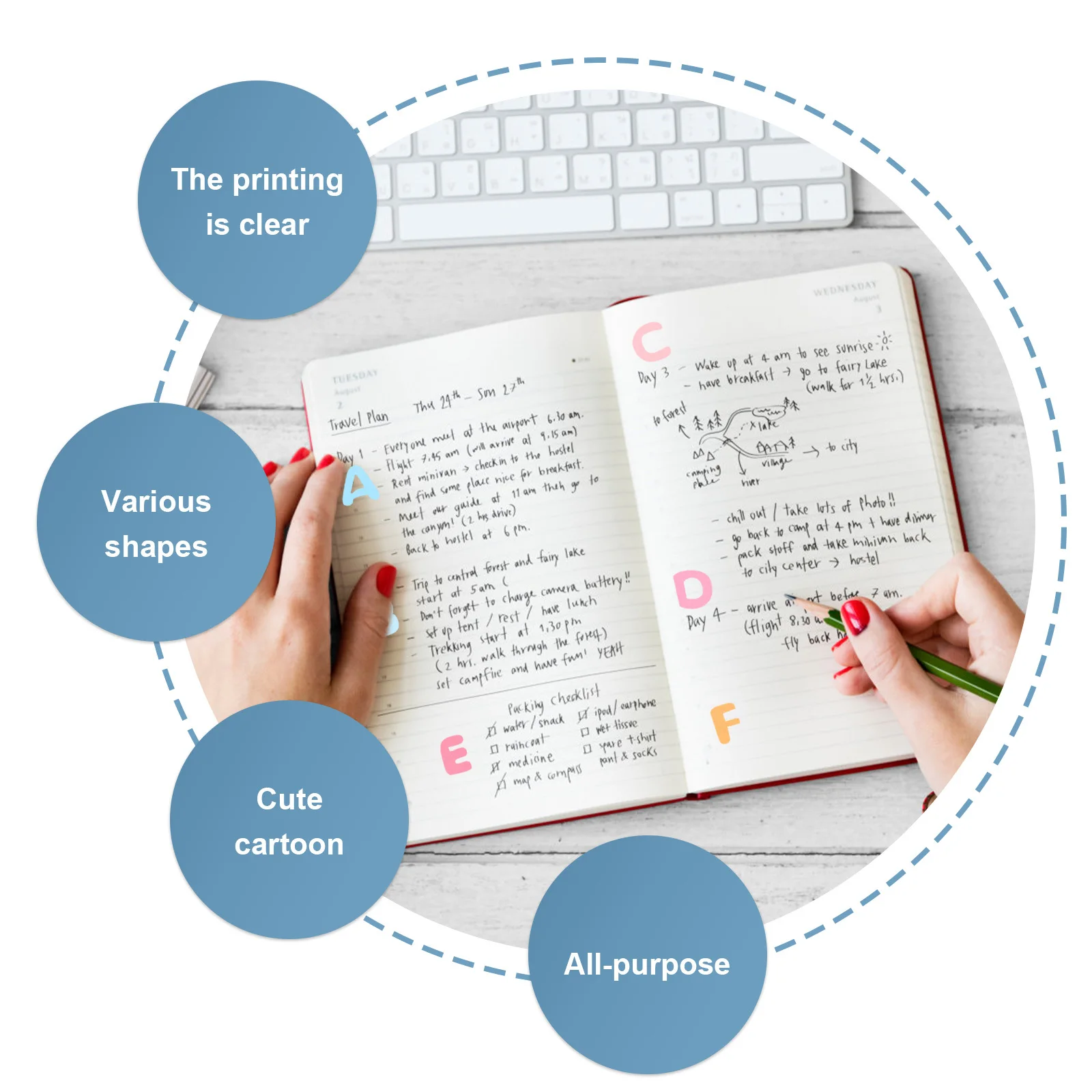 

8 Sheets Letter Stickers Diary DIY Decoration Delicate Surface Cute Cartoon Scrapbook Craft Creative Portable Decor Stickers