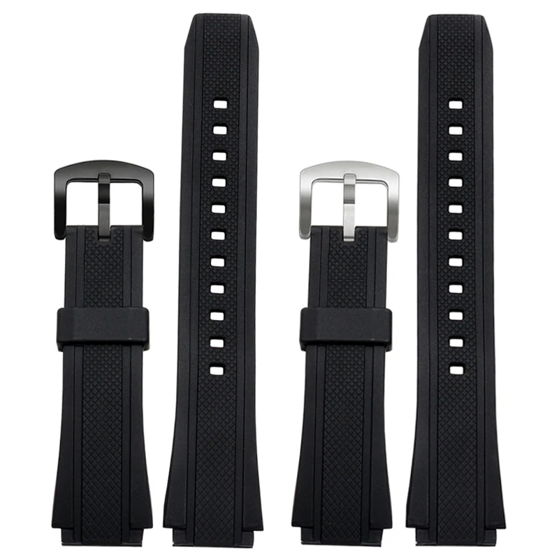 Black Silicone Rubber Sports Watch Strap For Casio Edifice EF-552 Watchbands EF-552D-1A Men\'s Bracelet Stainless Buckle 25*20mm
