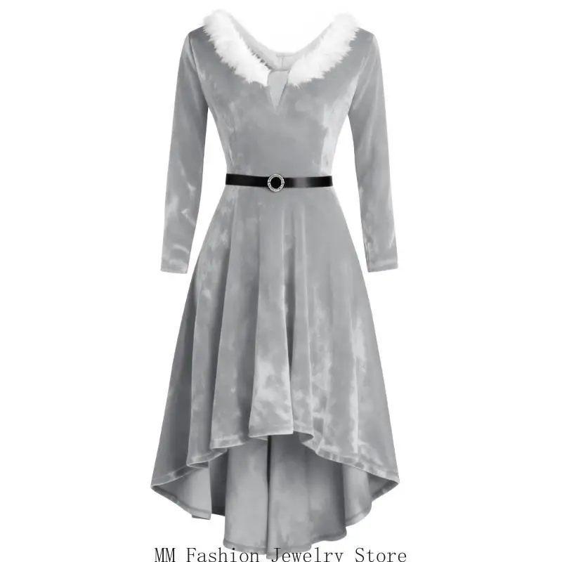 Robe Mère Noël à Franges Femme – Modèle Doré – photo 6