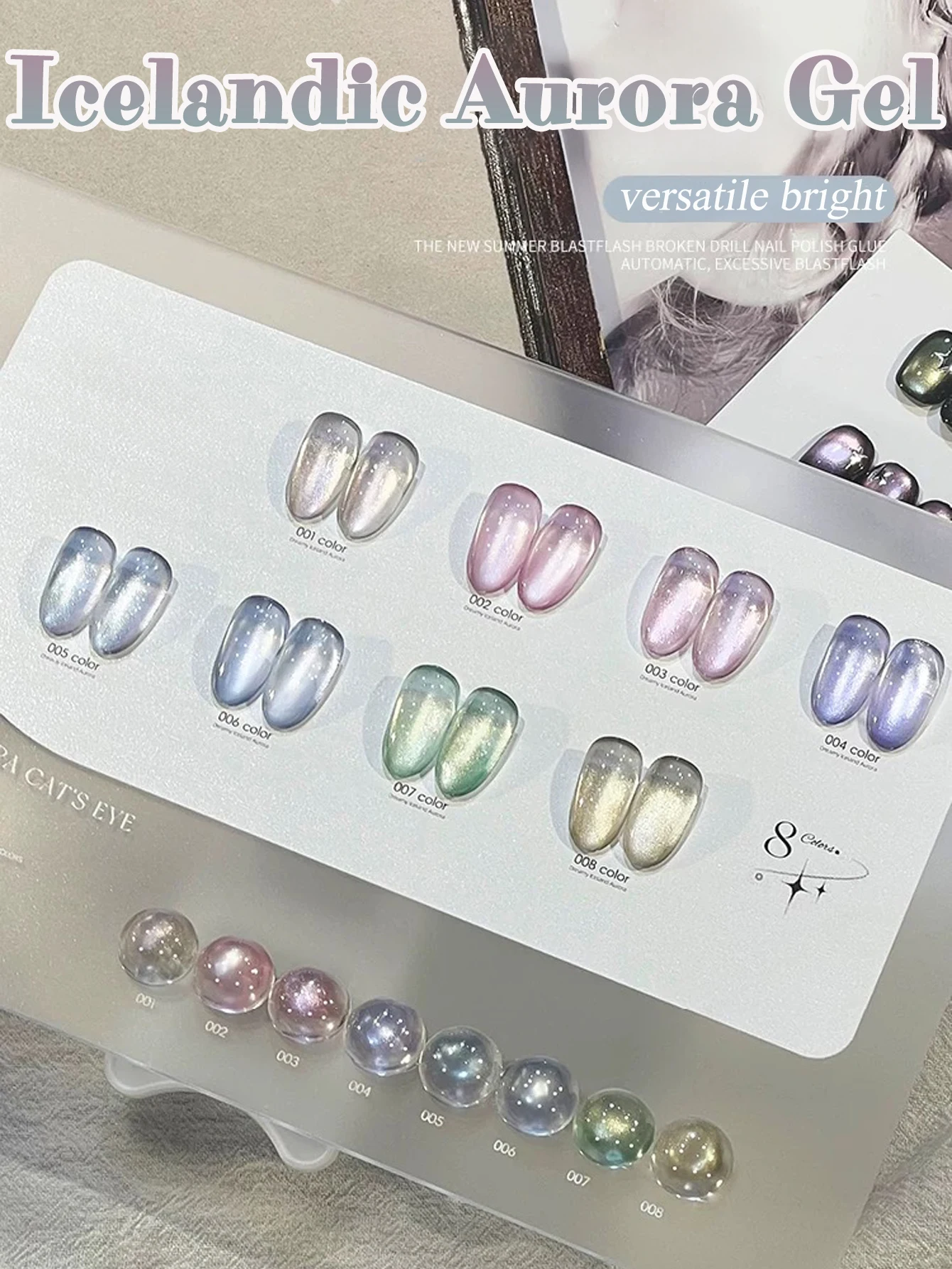 1 pz WS Primavera Estate Unghie Rosso Islanda Aurora All-match Ghiaccio Trasparente Rosa Verde Blu Occhio di Gatto Gel Smalto per unghie Unghie artistiche