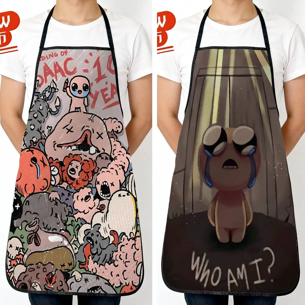 

game cute Binding of Isaac Long Waterproof & Oil-proof Kitchen Apron, Ideal for Women and Tall Men – Perfect for Cafe Restaurant