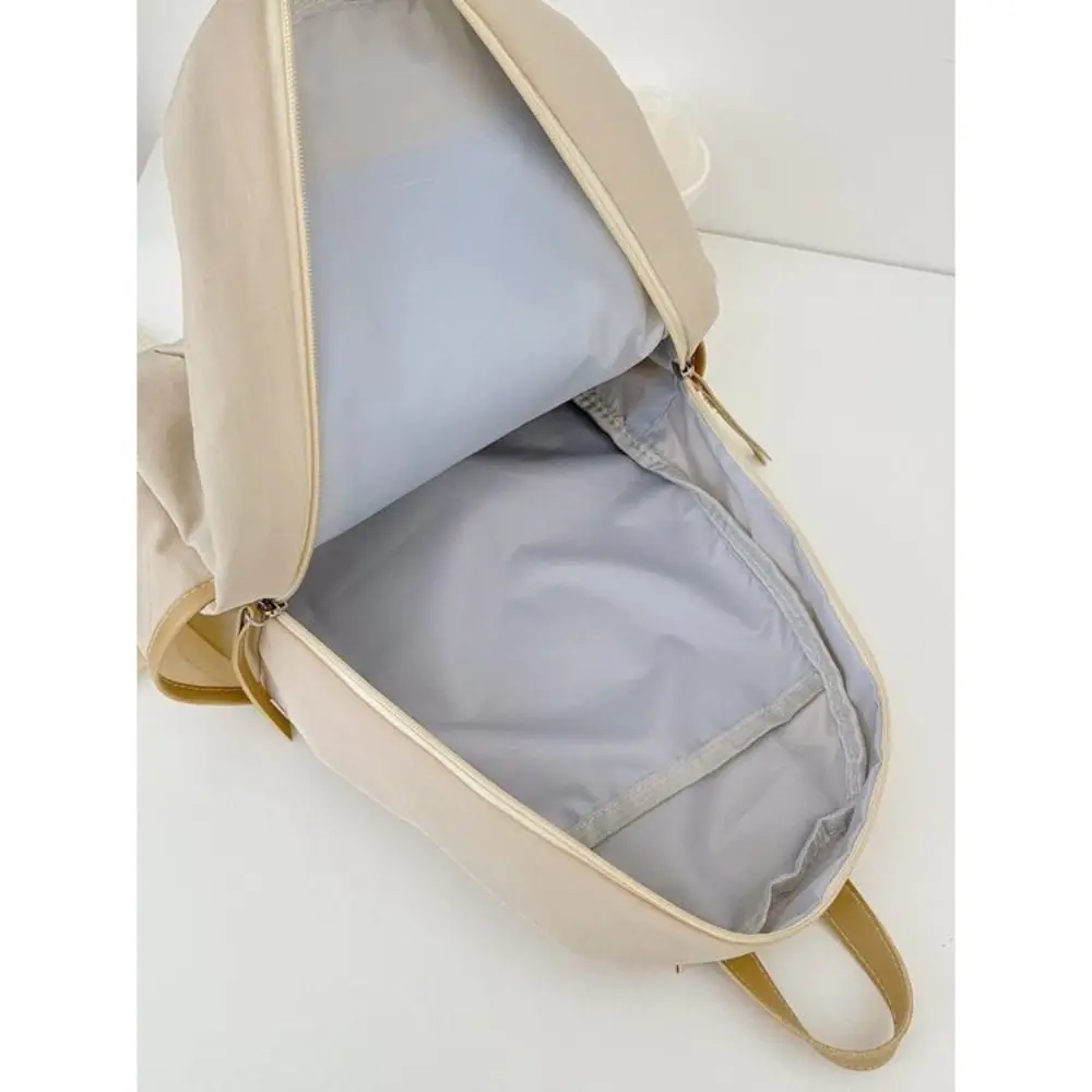 Fashion Soft Nylon Backpack Large Capacity Solid Color Shoulder Bag Casual Lightweight Travel Backpack