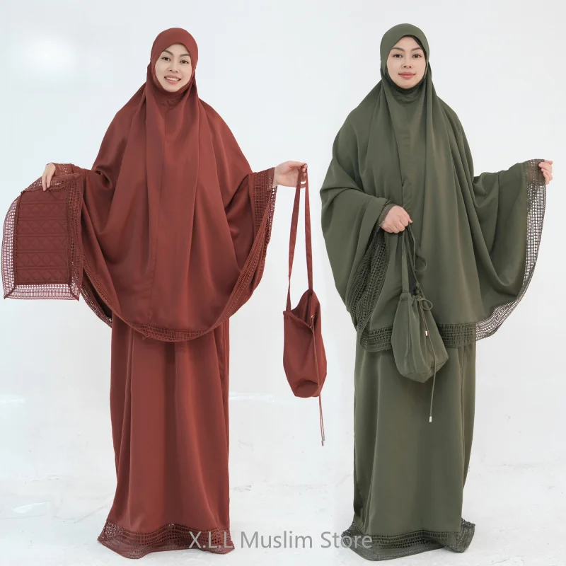 

Eid Ramadan Abaaya For Women Muslim Woman Dresses Dubai Turkey New High Quality 4 Prayer Set Caftan Marocain Femme Muslim Sets