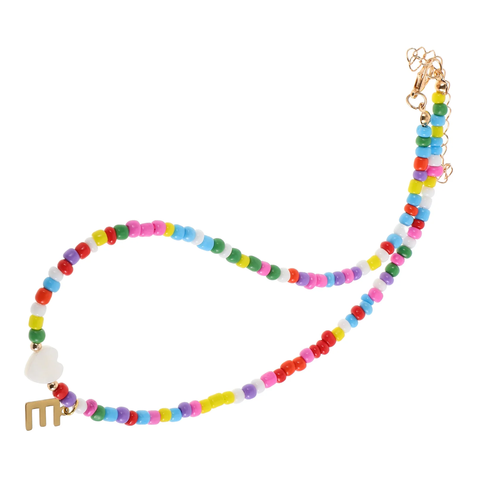 

Stainless Steel Letter Bead Necklace for Women Colorful Initial Handmade Fashion Jewelry Unique Clavicle Accessories Durable