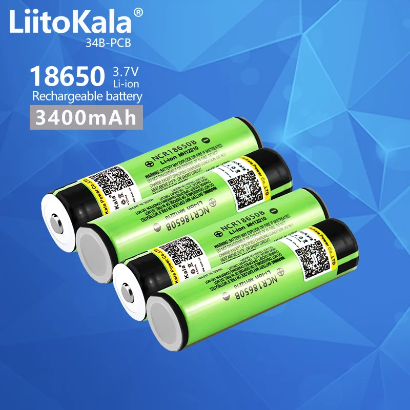 LiitoKala 34B-PCB NCR18650B 18650 3400mAh bateria 3.7V Li-ion akumulator PCB chroniony + darmowe zakupy