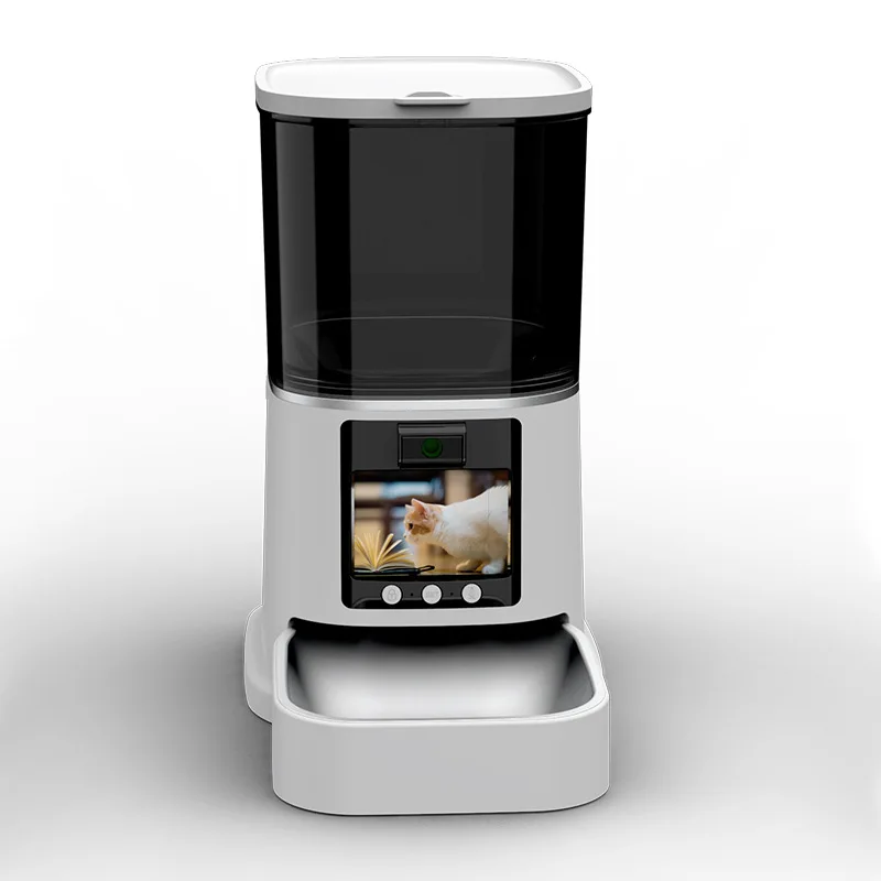 5L slimme voerbak voor huisdieren met scherm - tweewegvideo en stem, timer APP-bediening, dubbele voeding, automatische dispenser voor katten/honden