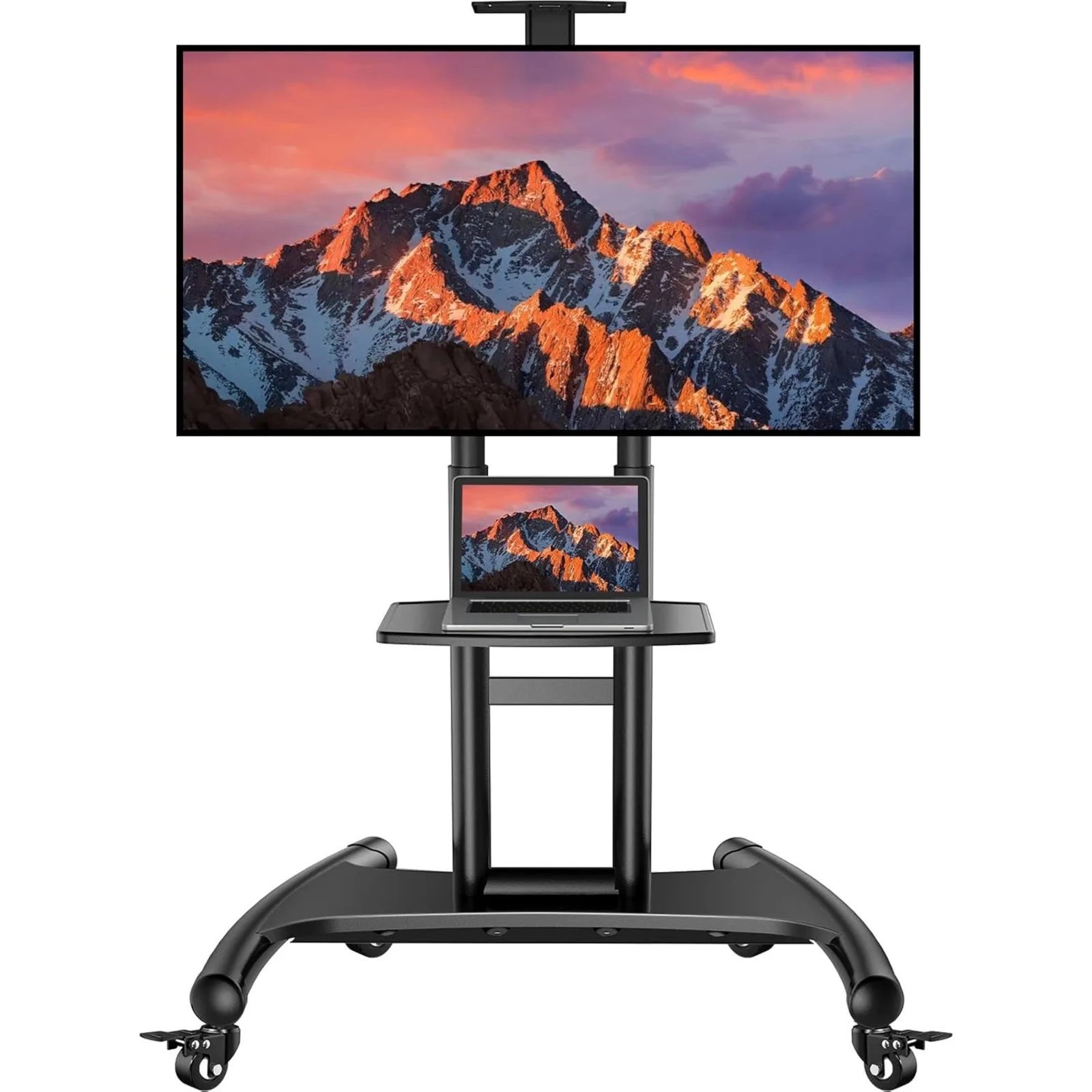 

US Rolling/Mobile TV Cart with Wheels for 32-82 Inch LCD LED 4K Flat Screen TVs - TV Floor Stand with