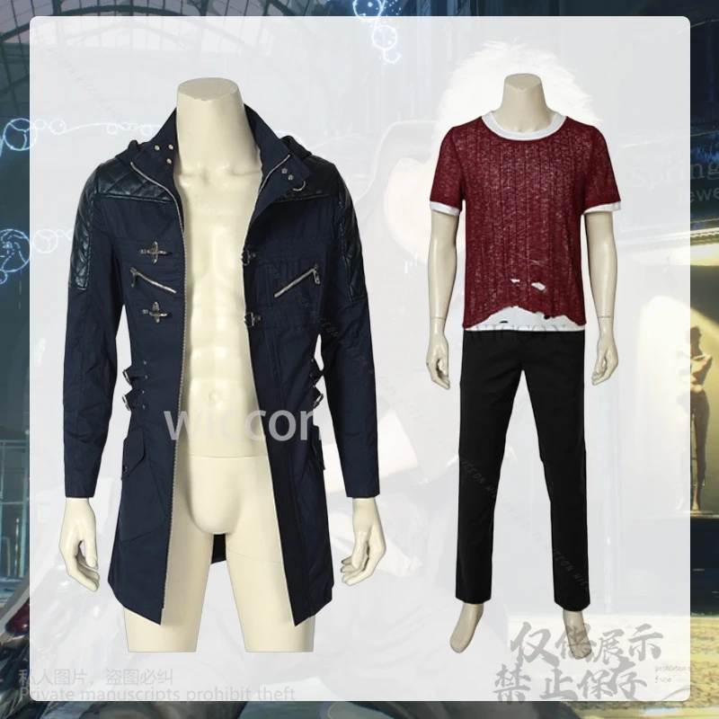 نيرو تأثيري لعبة DMC أنيمي زي الصحراء الشرير معطف معركة موحدة قميص أحمر السراويل Y2K دعوى شيطان هالوين حفلة عيد الميلاد كوس