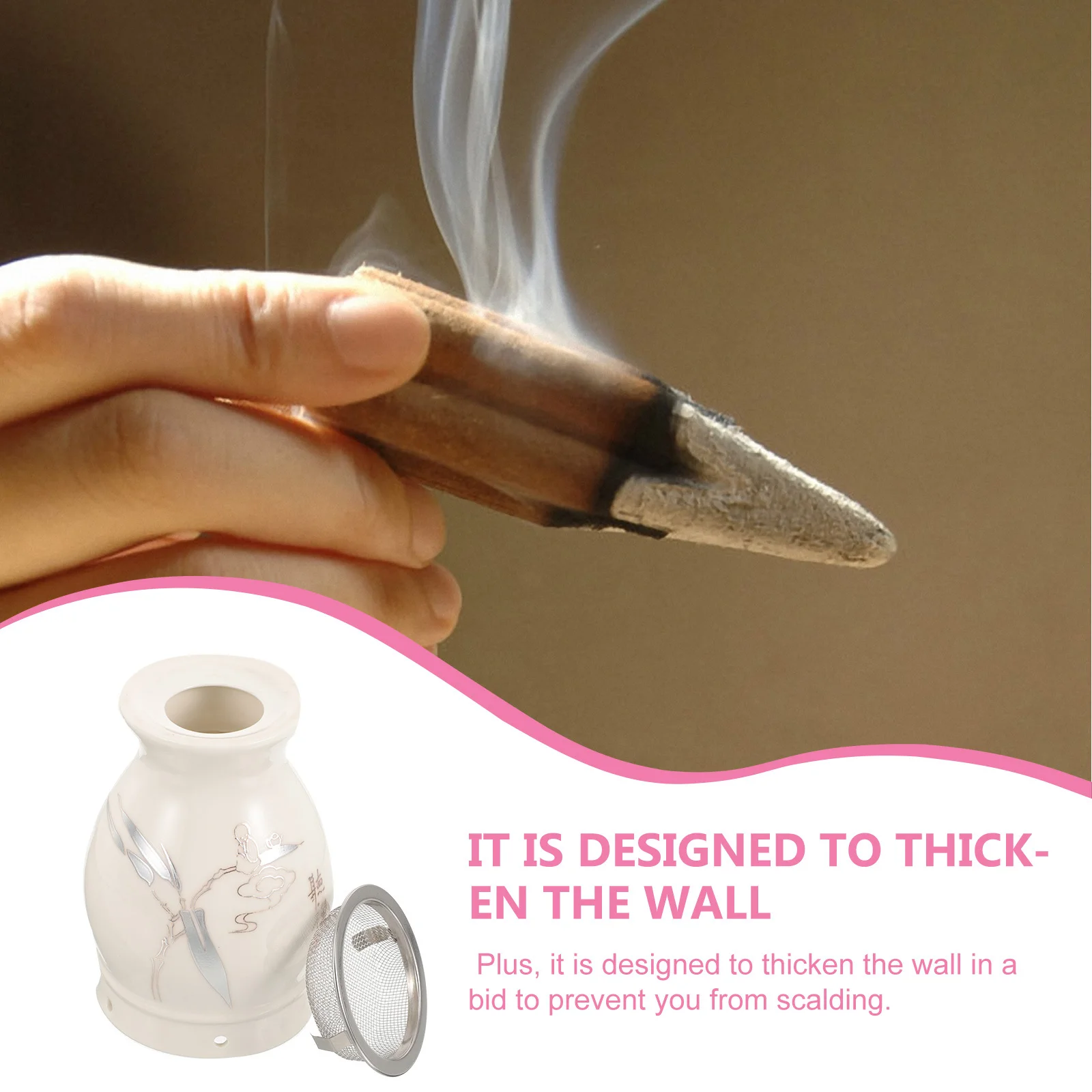 

Бытовая керамическая чашка для прижигания, толстые стенки, теплоизоляция, портативная горелка для прижигания, горшок, массажная мокса-терапия для тела