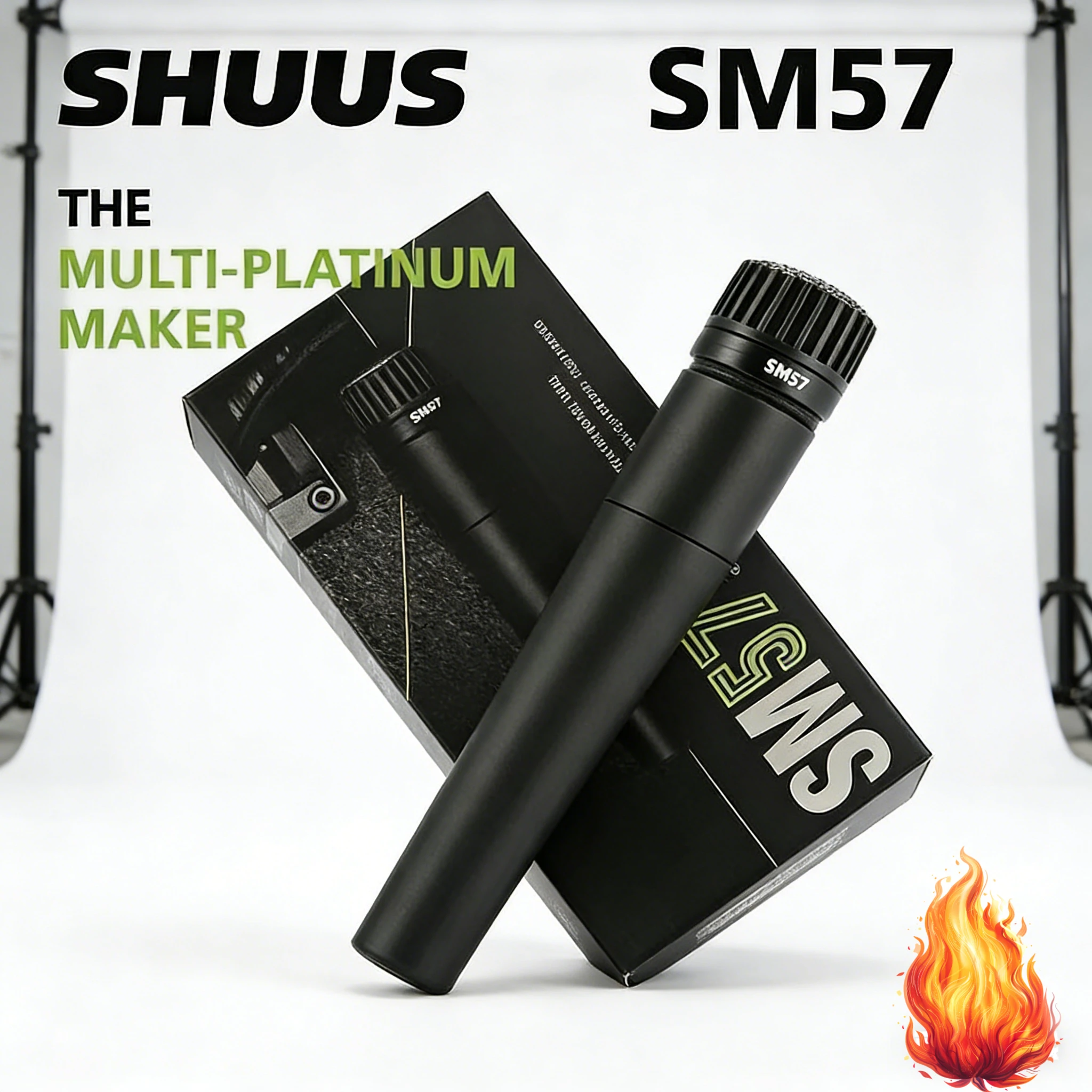 

НОВЫЙ SM57 Однонаправленный кардиоидный динамический микрофон, инструментальный микрофон для записи вокала и инструментов 2026