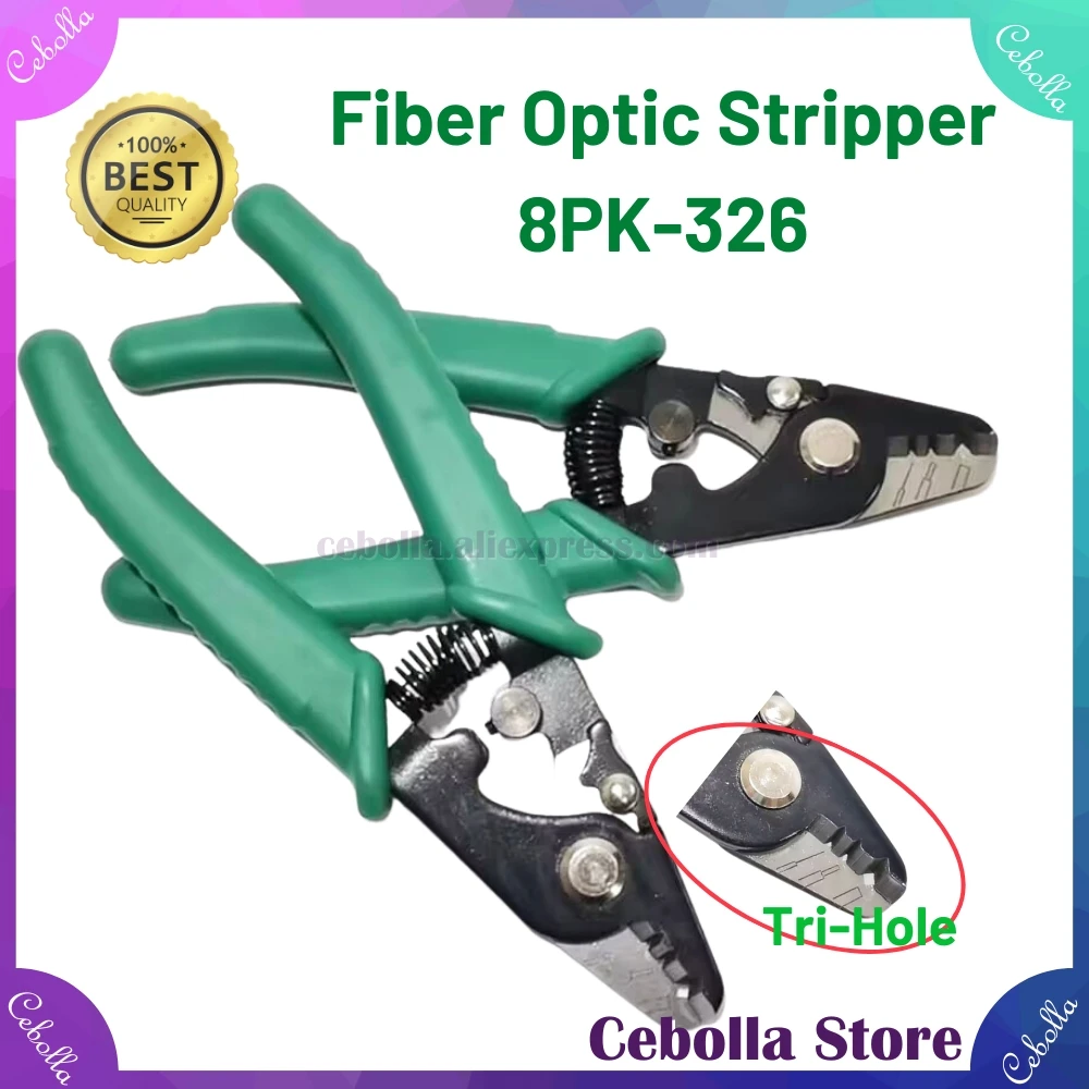 Fiber Optic Stripper 8PK-326 clamp FIber Wire stripper 8PK-326 Tri-Hole  8PK-326 FTTH Fiber stripping pliers 1pcs Free Shipping