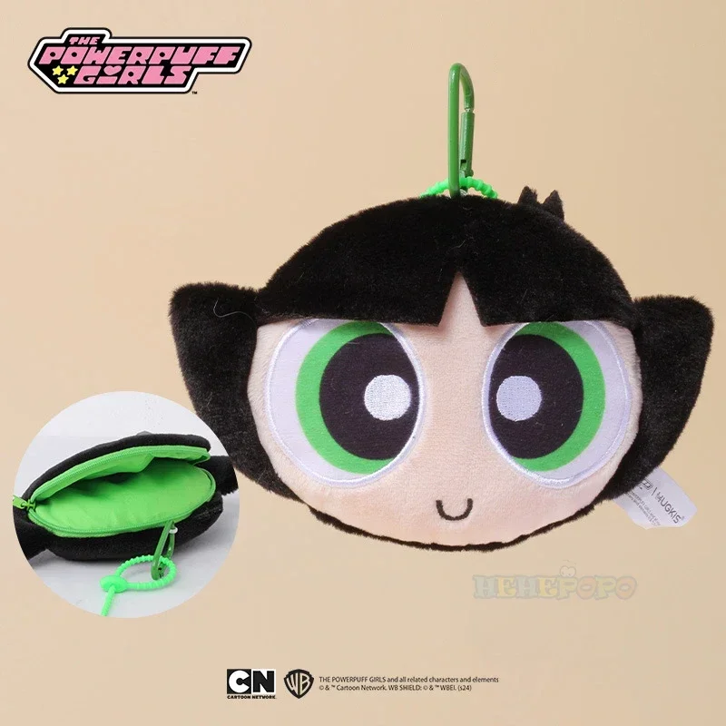 Original 13cm Plush Purses Powerpuff Girls Small Hanging Bag Cute Cartoon Girls Carrying Coin Bag Earphone Storage ID Card Bag