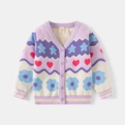 2-8T Toddler Kid Baby Girl Sweater Cardigan Winter Warm Clothes Outwear Long Sleeve Infant Knitwear Coat Childrens Knit Outfit