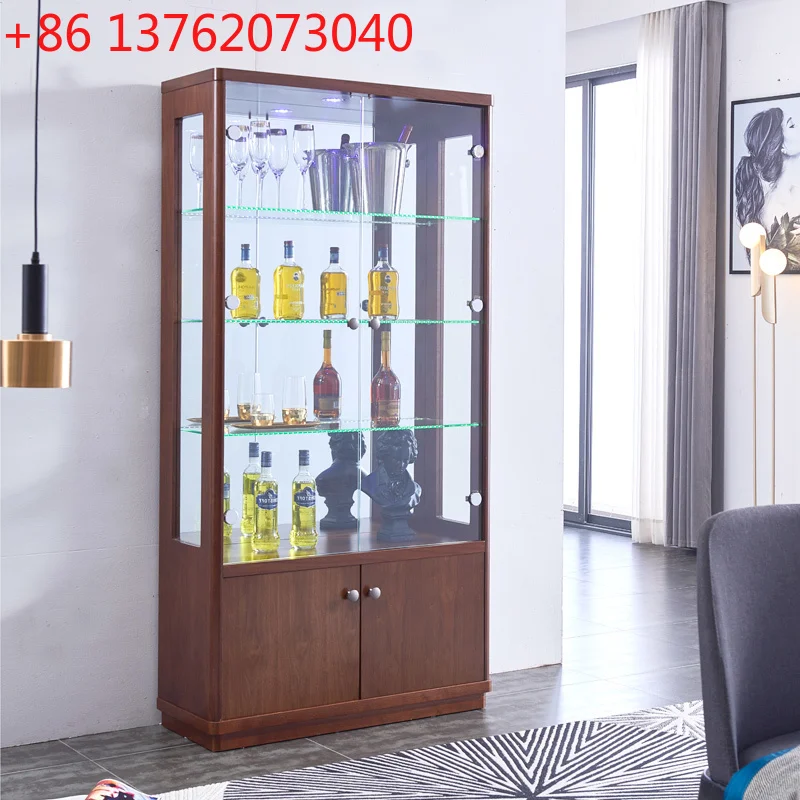

Simple modern living room against the wall TV side wine cabinet with lock display cabinet