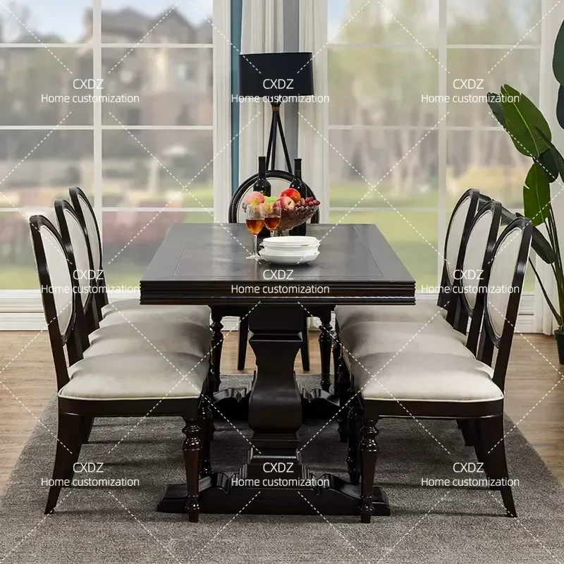 Ash Wood Dining Table Solid Wood Small Rectangular Household Table Simple High End Dining Table and Chair Combination