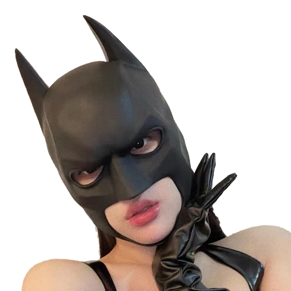 Superhero Bat Mask,Cosplay Mens Bat cowl Adult Costume Props, Halloween Comic Con Party Masquerade Adult Costume Accessory