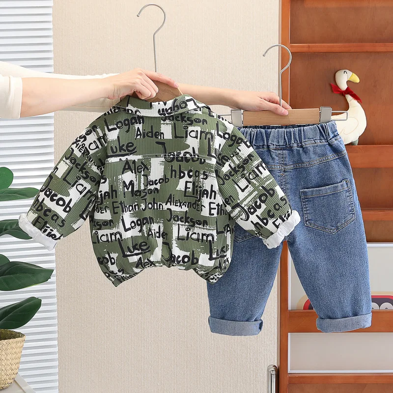 Childrens Clothing 2024 Spring Baby Boy Clothes 1 To  5 Years Casual Letter Jackets + White T-shirts + Pants 3PCS Boys Outfit