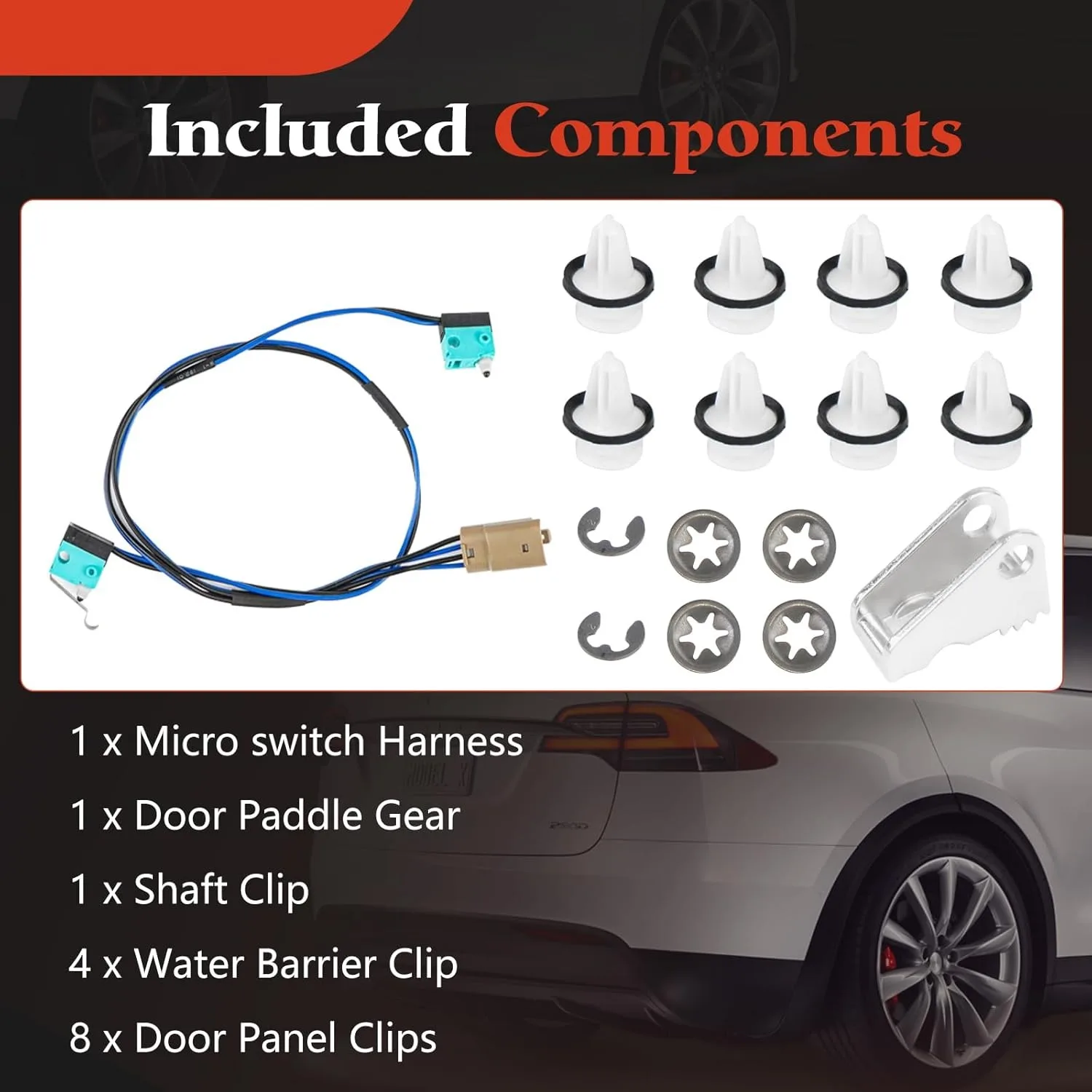 1042845-00-A 1042845-00-B 1016009-00-C Ремкомплект дверной ручки, совместимый с Tesla Model S 2012-2017 заменяет микроконтакты